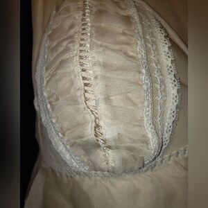 Rare V.S. 100% seta silk sheer ruffles silk  rope double strap Bow Bra